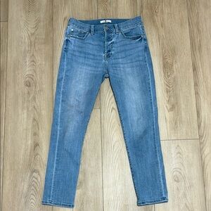 7 For All Mankind Light Wash Josefina Squiggle High-Waist Crop Jeans Size 27